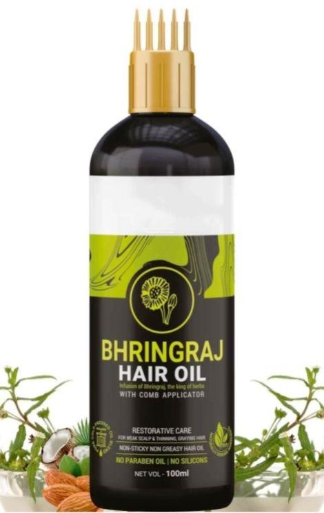 Green bhringraj hair oil, for Anti Dandruff, Hare Care, Packaging Type : Glass Bottle