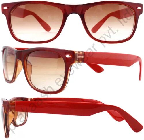 Red Rectangular Plastic Sunglasses Frames