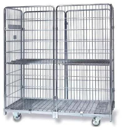 Steel  Shelving Cage Trolley, Size : 45 x 170 mm