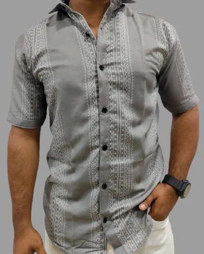Printed Mens Rayon Shirts, Feature : Anti-Wrinkle, Comfortable