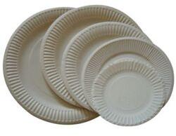 Round disposable paper plate, for Event, Party, Snacks, Color : White