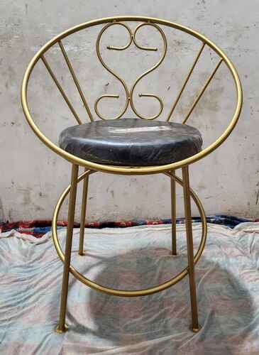 Round Iron Chair, Color : Golden