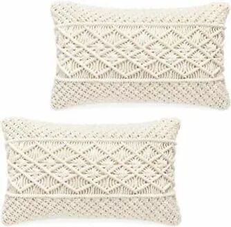 Natural Cotton Macrame Pillow Cover, Color : Natural/customized color