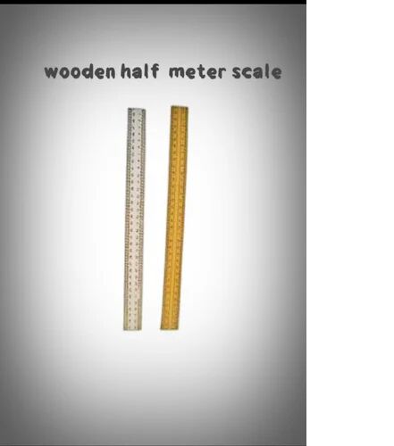 Wooden Meter Scale, for Personal, Laboratory, Color : White, Yellow