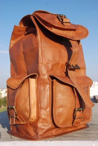 Leather rucksack backpack, Capacity : 10 kg