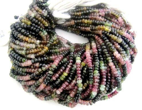 Natural Tourmaline Beads, Color : multi