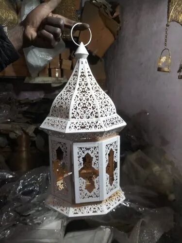 Creatick Impex Decorative Aluminum Lantern, Packaging Type : Carton Box