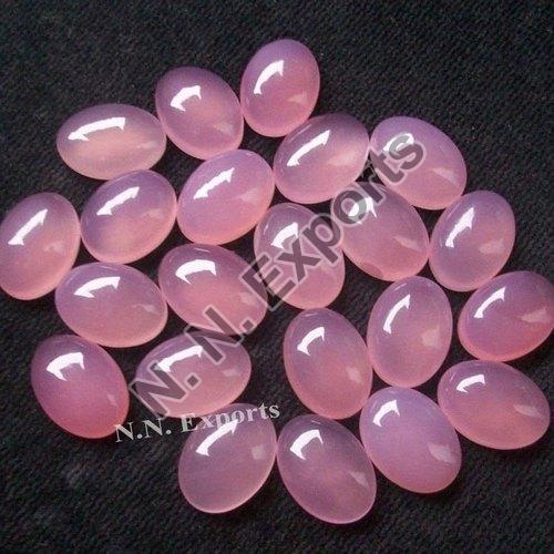Natural Pink Chalcedony Oval Cabochons Loose Gemstones