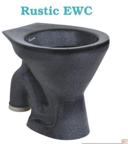 Ceramic Rustic EWC Toilet Seat, for Bathroom Fitting, Color : Black