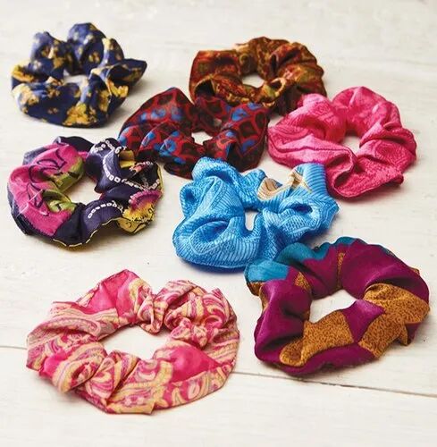 RECYCLED COTTON hair scrunchies, Color : MULTI