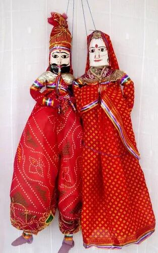 Red Poly Cotton Indian Puppet