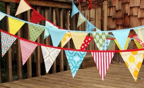 Cotton Pennant Flags, Color : Multi