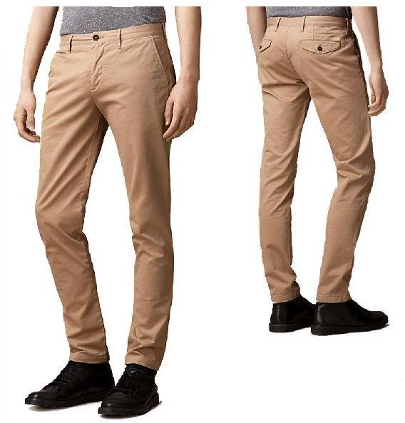 Slim Fit Mens Cotton Casual Trousers, for Quick Dry, Pattern : Plain