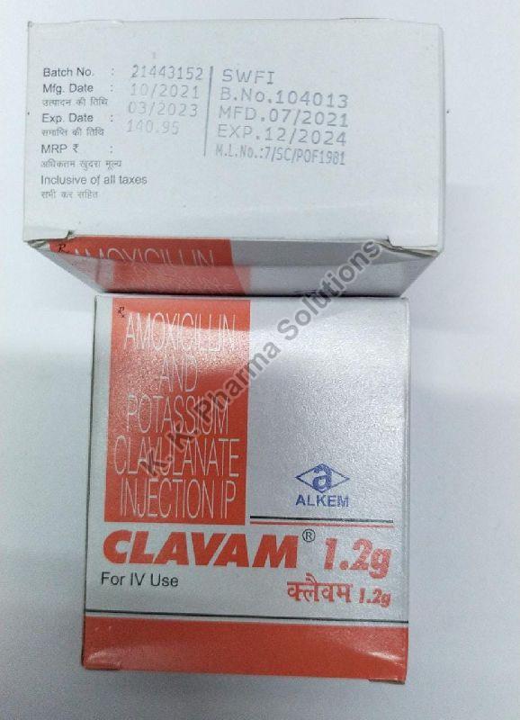 Clavam amoxicillin clavulanic acid injection, Grade : Medicine Grade