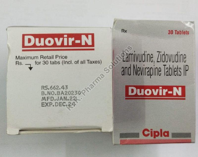 Duovir N Tablets, Composition : Lamivudine, Zidovudine Nevirapine