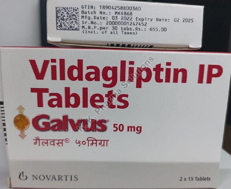 Galvus vildagliptin tablets, for treat type 2 diabetes mellitus, Packaging Type : Strip