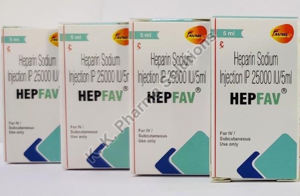 Heparin sodium 5000 iu ip injection, Grade : Medicine Grade