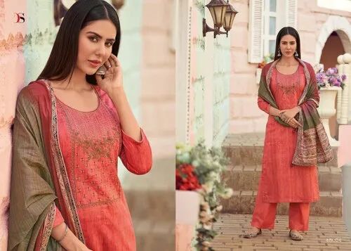 Cotton Embroidered Suits, Occasion : Casual Wear