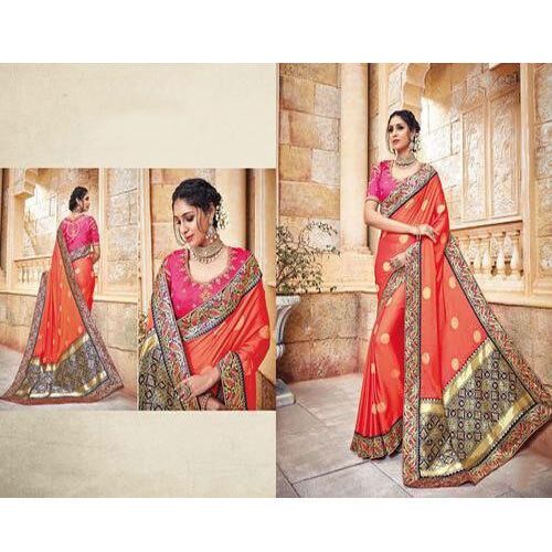 Embroidered Party Wear Saree, Color : Multi