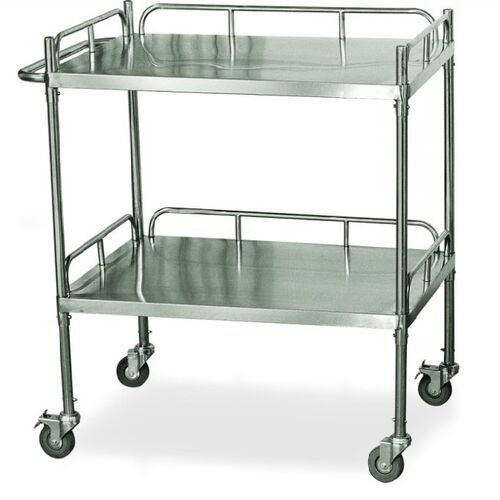 Polished Stainless Steel Hospital Instrument Trolley, Feature : Durable, High Quality
