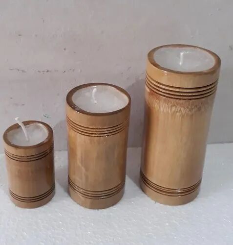 Ethica Handicrafts Cylindrical Bamboo Candles