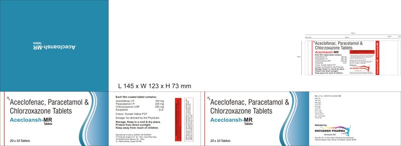 Aceclofenac, Paracetamol and Chlorzoxazone Tablets