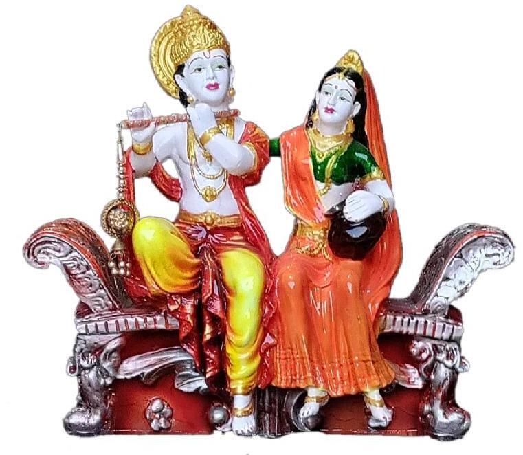 Poly Resin Lord Radha Krishna Statue, Color : Colourful