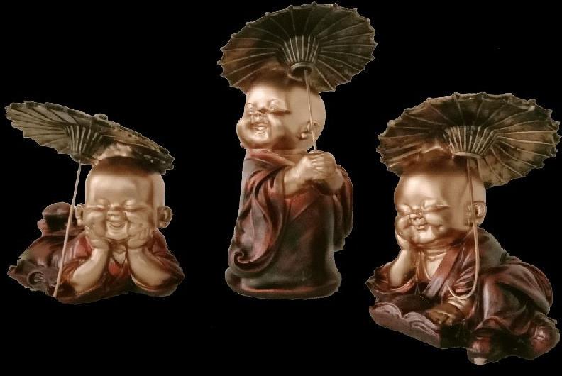 Baby Buddha Monk Statue Set, Color : Colourful