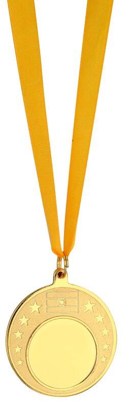 Round Mild Steel India Flag Medal, For Awards, Color : Golden