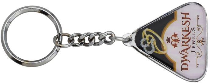 Mild Steel Laminated Keychain, Color : Silver