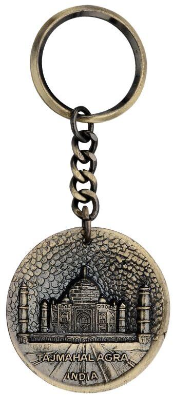 Bronze Printed Mild Steel Taj Mahal Keychain, Packaging Type : Polybag