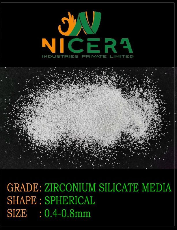 0.4-0.8mm Zirconium Silicate Media, for Industrial, Form : Granules