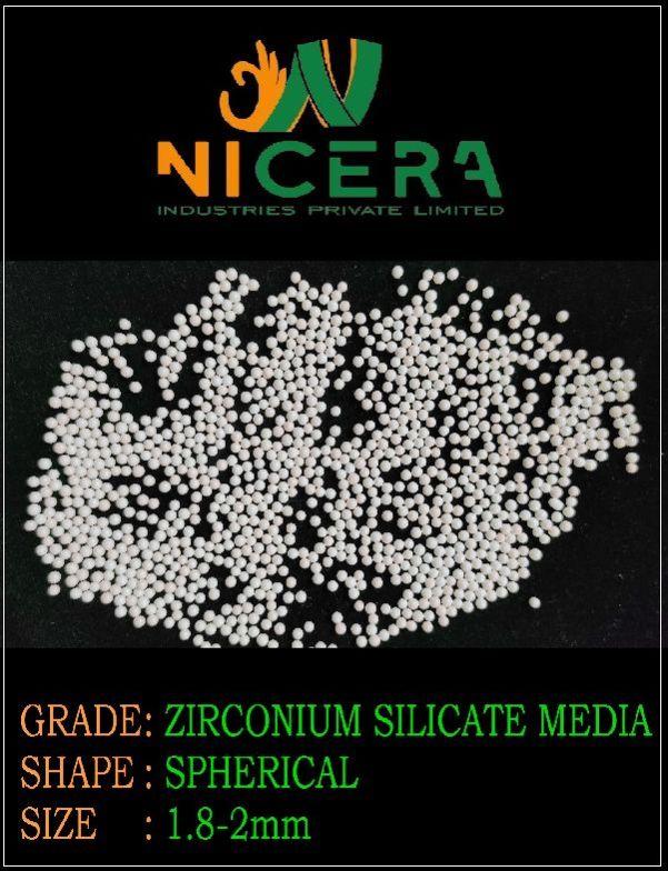 1.8-2mm Zirconium Silicate Media, for Industrial, Form : Granules