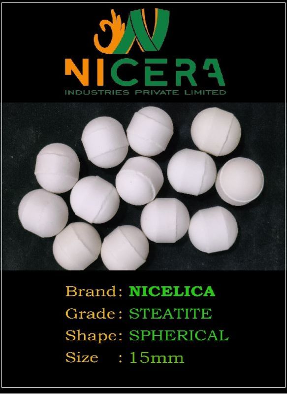 15mm Steatite Ceramic Grinding Balls, Shape : Round