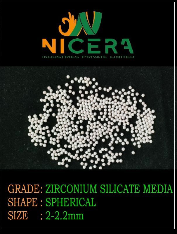 2.0-2.2mm Zirconium Silicate Media, for Industrial, Form : Granules