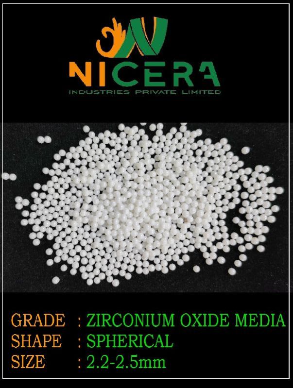 2.2-2.5mm Yttrium Stabilized Zirconium Oxide Beads, for Industrial, Packaging Type : PP Packets