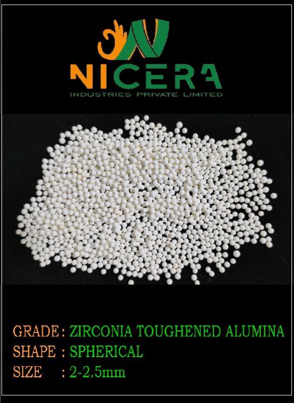 Round 2-2.5mm Zirconia Toughened Alumina Media, for Industry, Feature : Best Quality, Prefect Shape