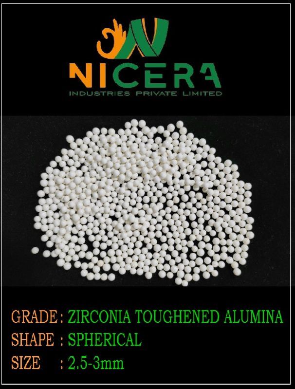Round 2.5-3mm Zirconia Toughened Alumina Media, for Industry, Feature : Best Quality, Prefect Shape