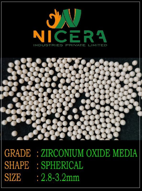 2.8-3.2mm Ceria Stabilized Zirconium Oxide Beads, for Industrial, Packaging Type : PP Packets