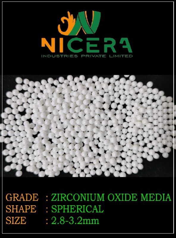 2.8-3.2mm Yttrium Stabilized Zirconium Oxide Beads, for Industrial, Packaging Type : PP Packets