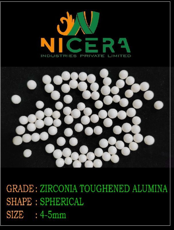 Round 4-5mm Zirconia Toughened Alumina Media, for Industry, Feature : Best Quality, Prefect Shape