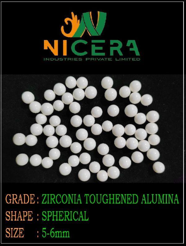 5-6mm Zirconia Toughened Alumina Media