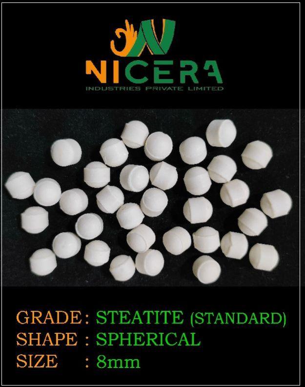 Round 8mm Standard Steatite Grinding Media, for Industry, Feature : Best Quality, Prefect Shape