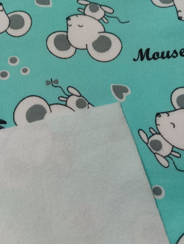 Polyester Nursery Print Bonded fabric, for Garments, Jacket Coat Making, Kids Wear, Capacity : 5000kg