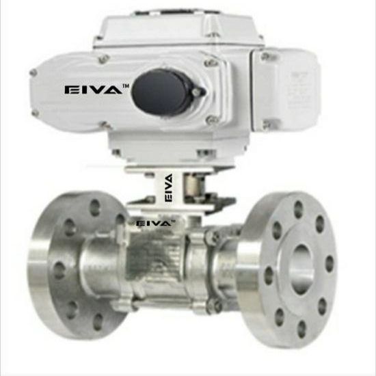 Electric Actuator Operated 2 Way 3 Piece Ball Valve Flanged End