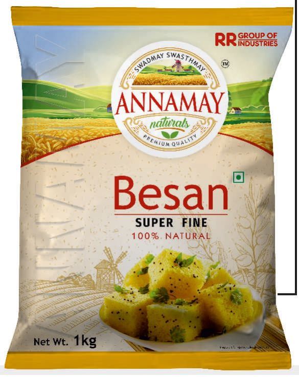 Yellow 1 Kg Super Fine Besan, for Cooking, Packaging Type : Plastic Packet