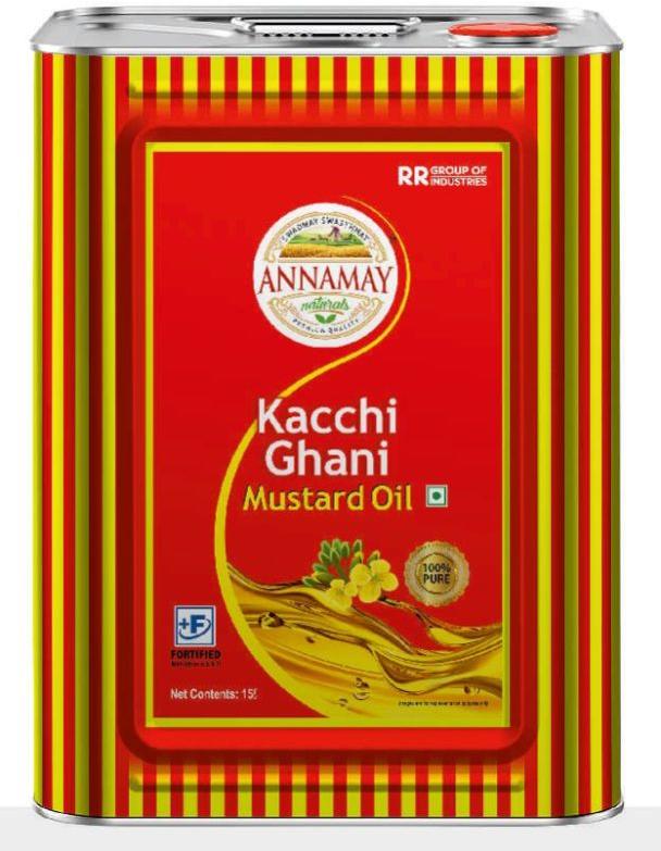 Liquid 15 Kg Kachi Ghani Mustard Oil, for Cooking, Packaging Type : Tin