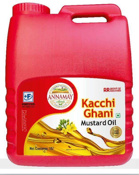 Liquid 15L Kachi Ghani Mustard Oil, for Cooking, Packaging Type : HDPE Can