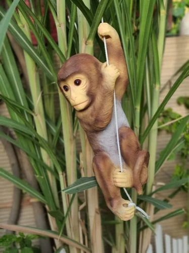Polyresin Hanging Monkey Garden Decor, for Decoration Use, Color : Brown