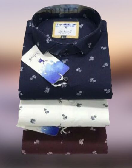 100% Cotton Collar Mens Printed Shirts, Occasion (Style Type) : Casual Wear